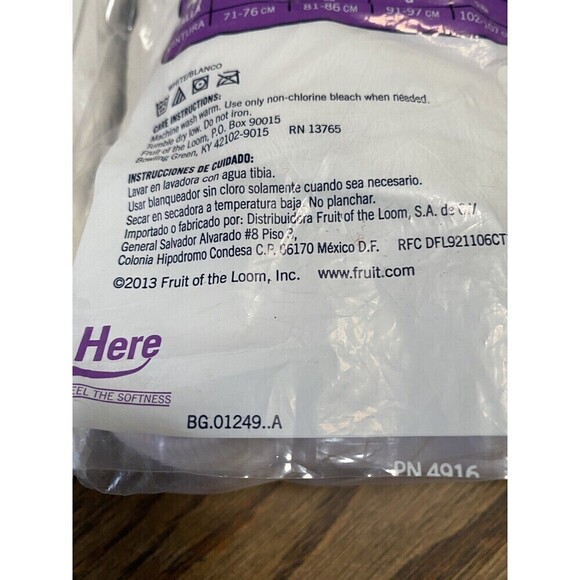 Fruit of the Loom Men's White Briefs 2XL 44-46 Dual Defense 3 Pack X2 NEW - Picture 5 of 7